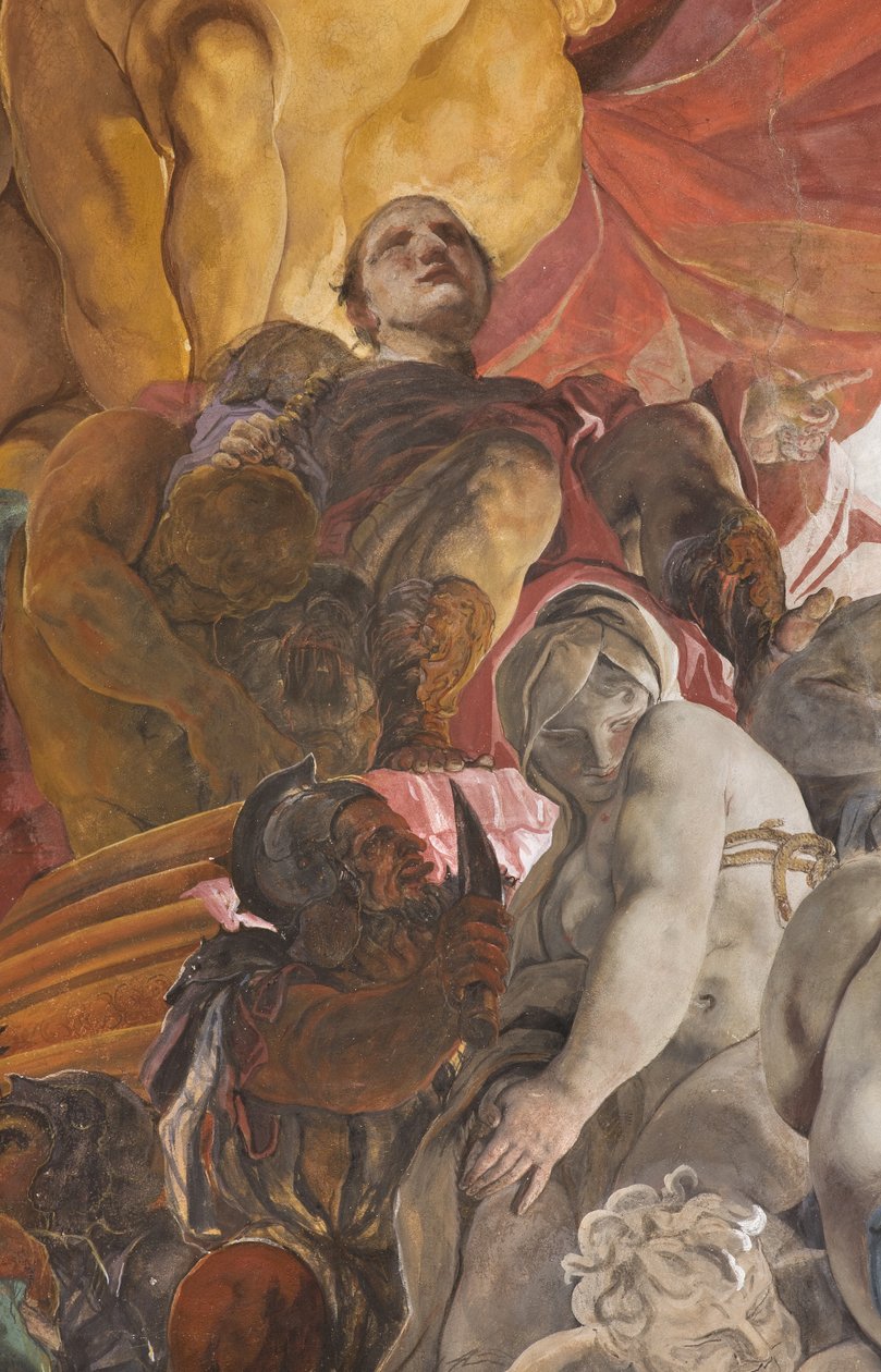 Juiz romano condenando à morte os santos Apolônia, Lucy e Catarina de Alexandria, c.1696-97 de Paolo Pagani