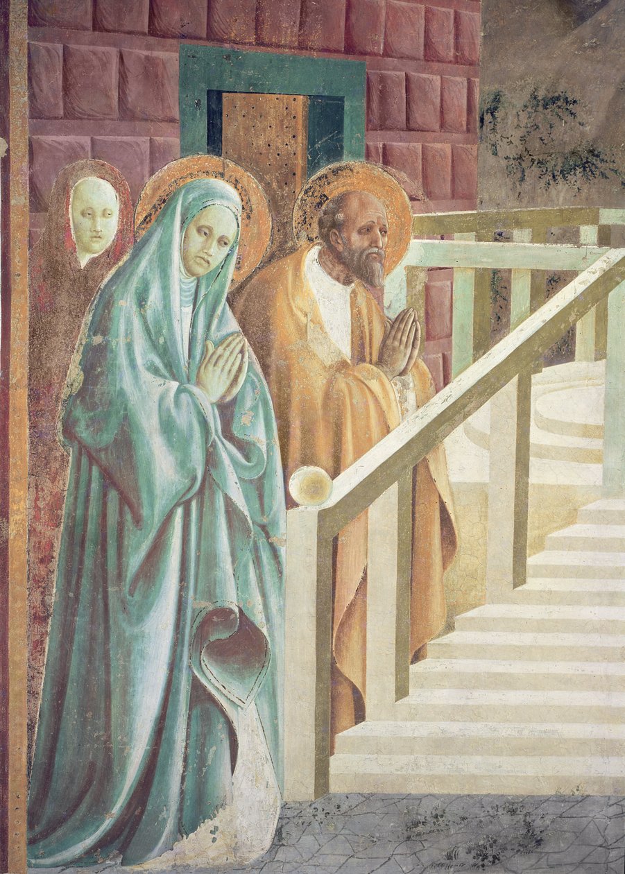 Santa Ana e Joaquim na Apresentação de Maria no Templo, 1433-34 (detalhe) de Paolo Uccello