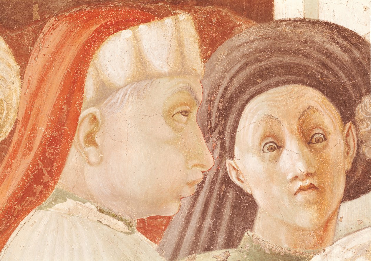 A disputa de Santo Estêvão, 1433-34 (detalhe) de Paolo Uccello