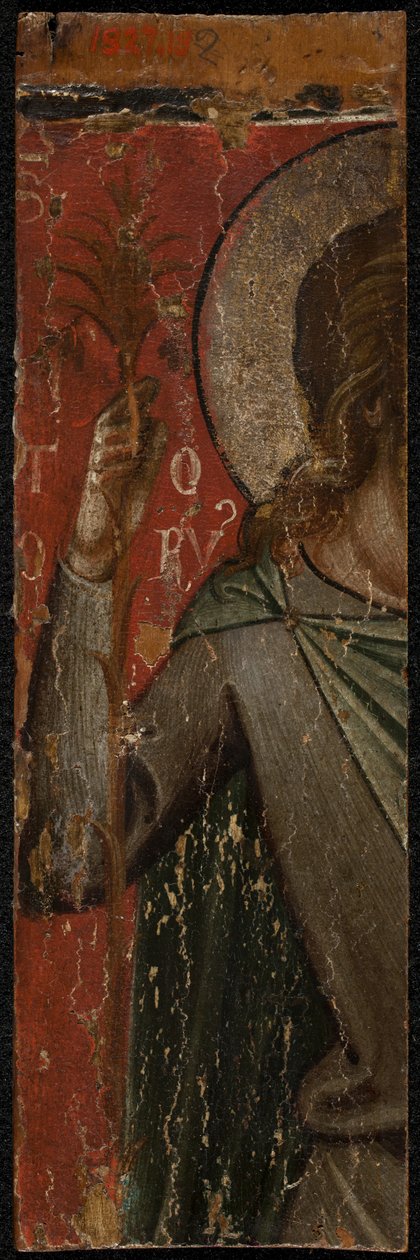 São João Batista (reverso do painel), meados de 1300 (têmpera no painel) (ver também 5242334-37) de Paolo Veneziano