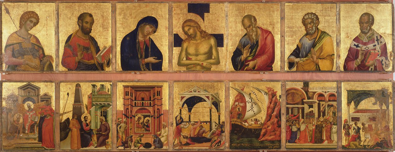 A Pala Feriale, 1345 (têmpera e folha de ouro no painel) de Paolo Veneziano