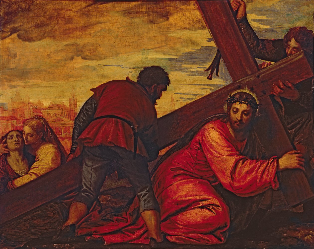 Cristo afundando sob o peso da cruz de Paolo Veronese