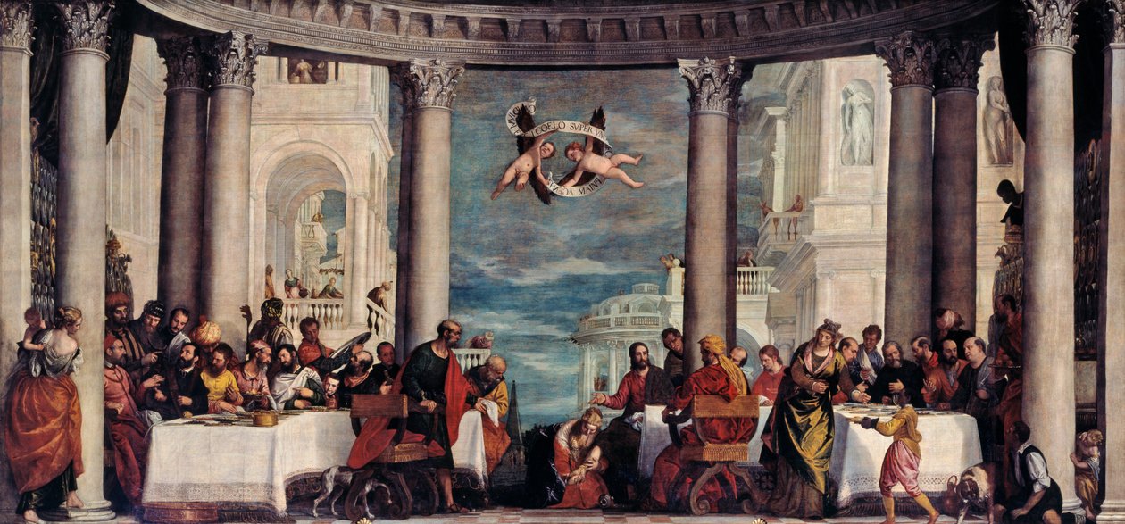 A refeição no Simon the Pharisee de Paolo Veronese