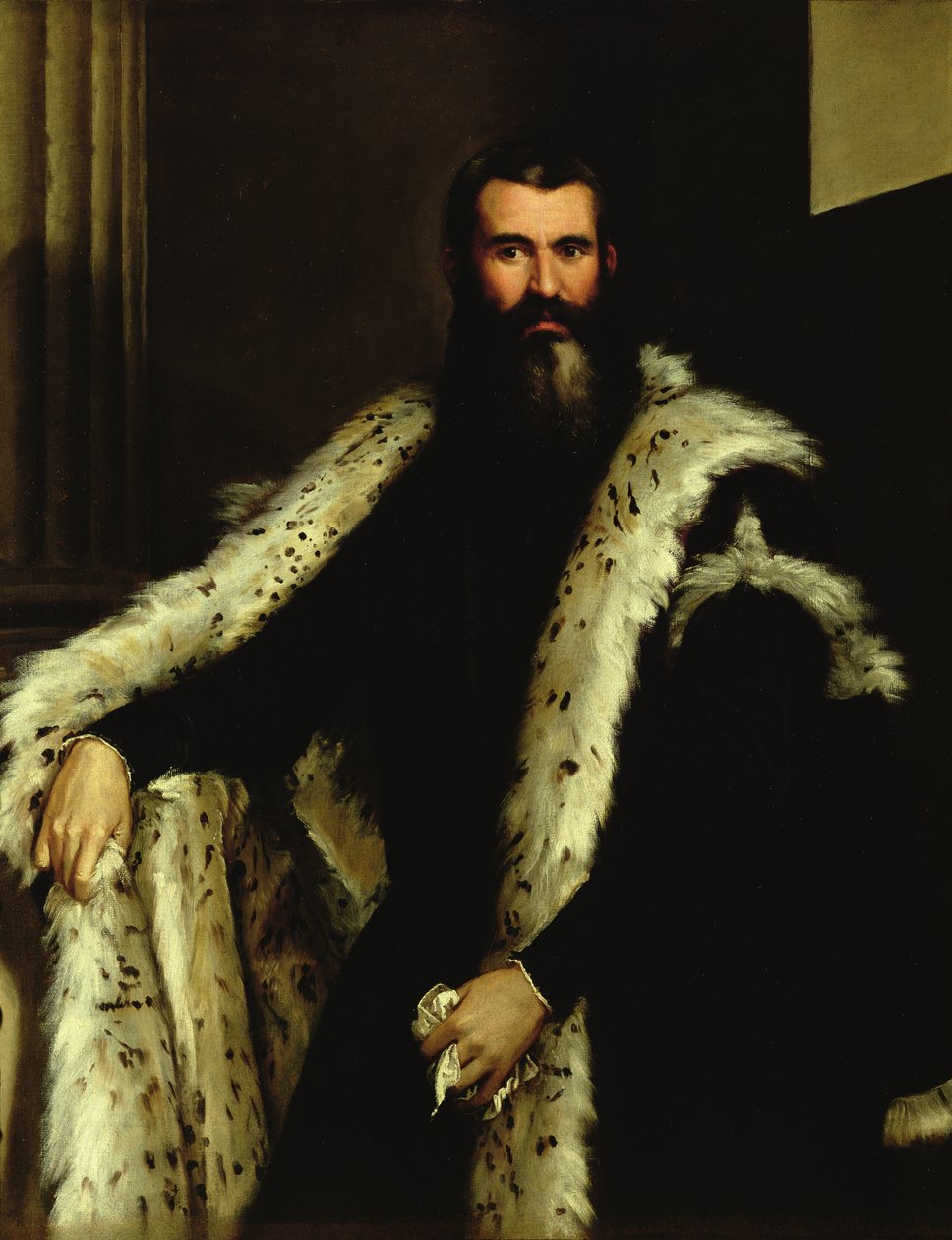 Retrato de um homem com um casaco de pele, c.1566 de Paolo Veronese