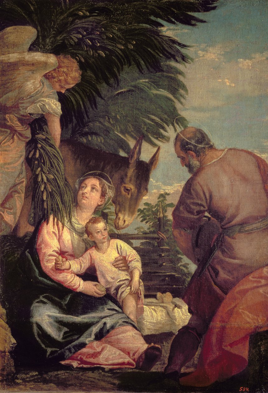 Descanse na fuga para o Egito de Paolo Veronese