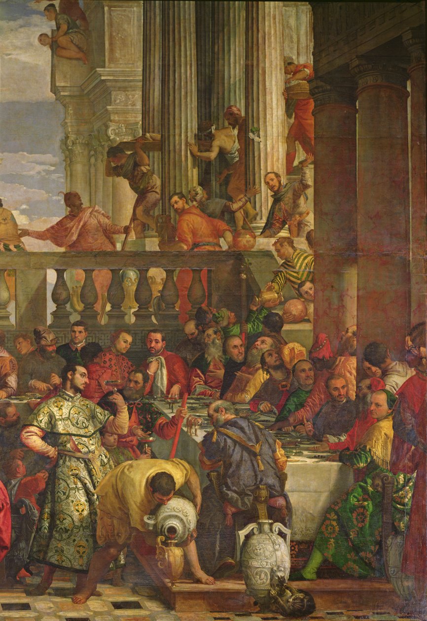 A festa do casamento em Caná, detalhe do lado direito, c.1562 de Paolo Veronese
