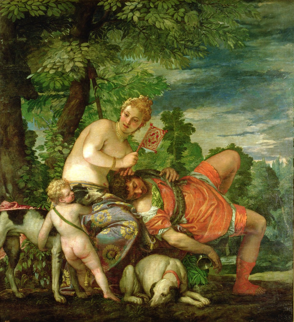 Vênus e Adonis, 1580 (ver 146961 para detalhes) de Paolo Veronese