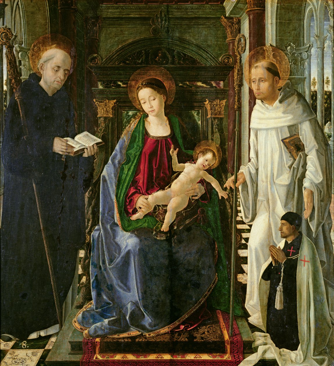 A Virgem e o Menino (óleo) de Paolo de San Leocadio