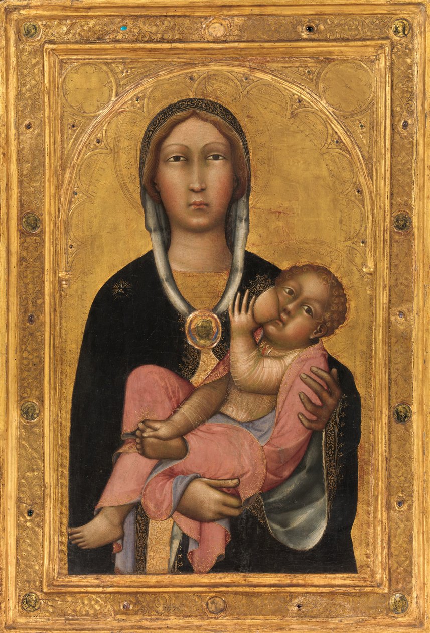 Madonna and Child, c.1370 (têmpera sobre madeira, chão de ouro) de Paolo di Giovanni Fei