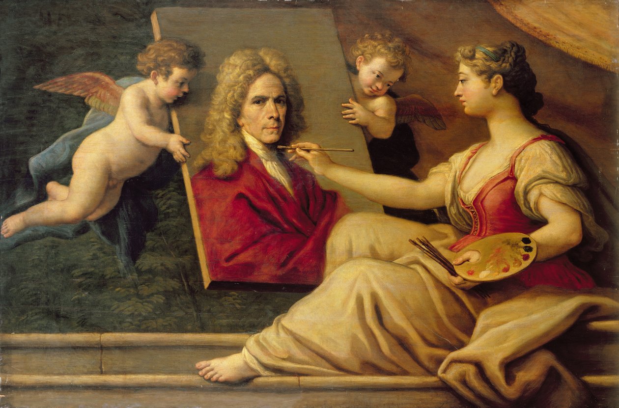 Auto-retrato em uma alegoria das artes de Paolo di Matteis