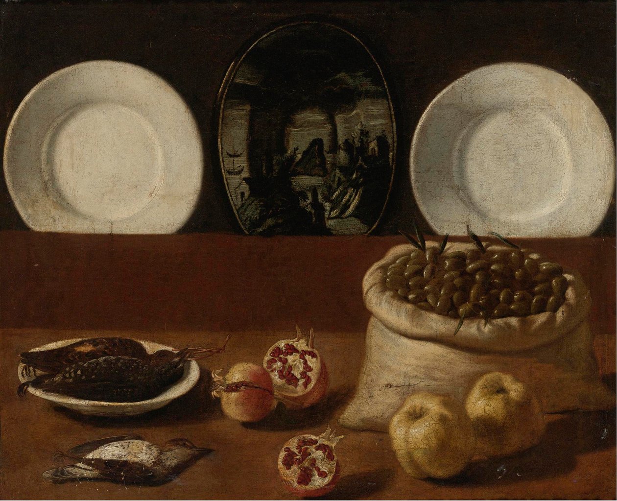 "Nature morte aux assiettes, sac d