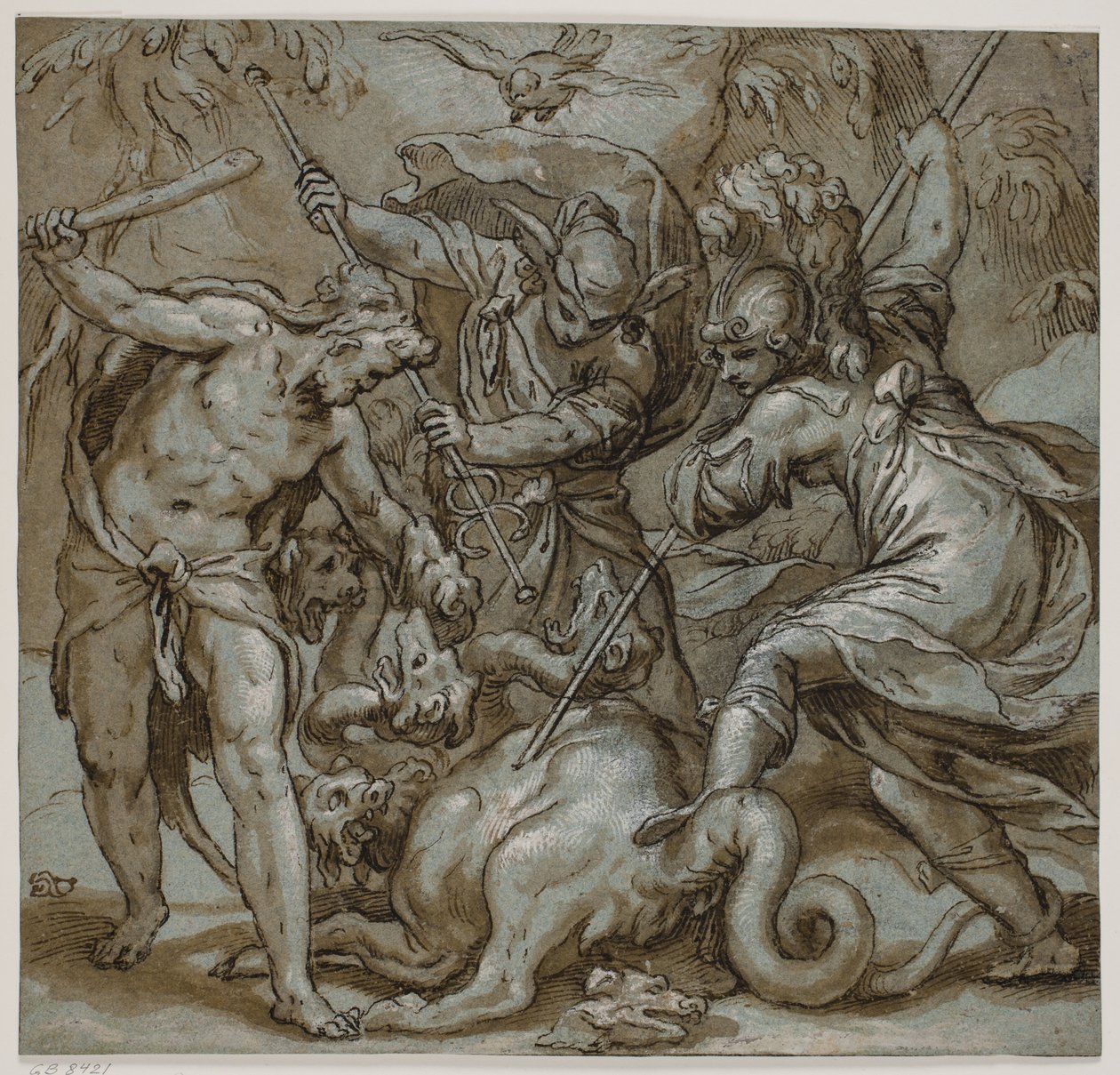 Hércules, Mercúrio e Minerva matando a Hidra de Paolo Farinati