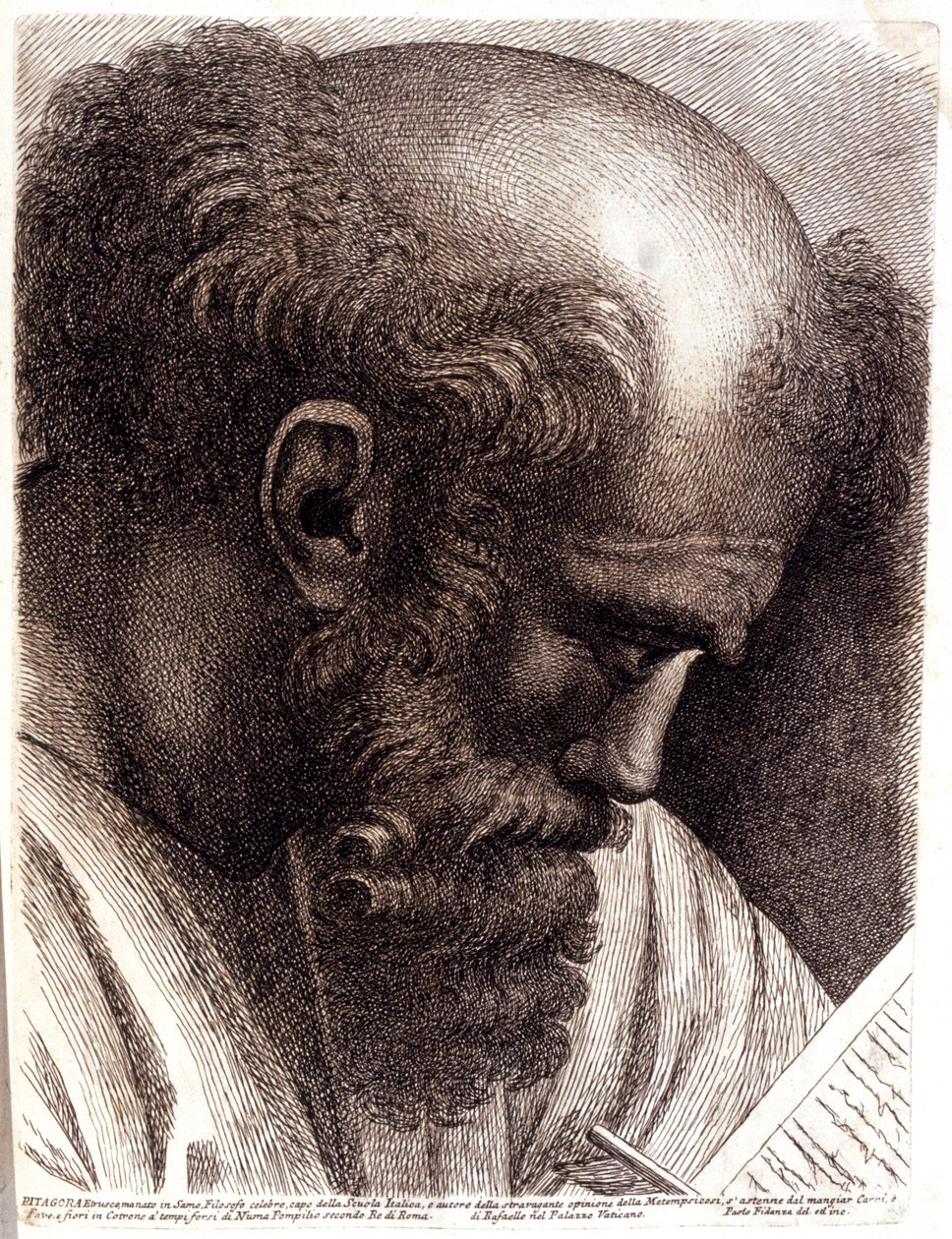 PITHAGORAS. 1757-1760 (gravura) de Paolo Fidanza
