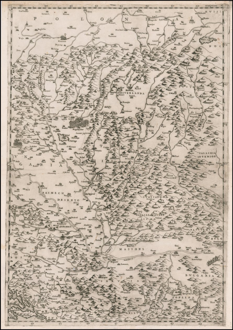 Mapa de 1513 centrado na Transilvânia por Paolo Forlani de Paolo Forlani