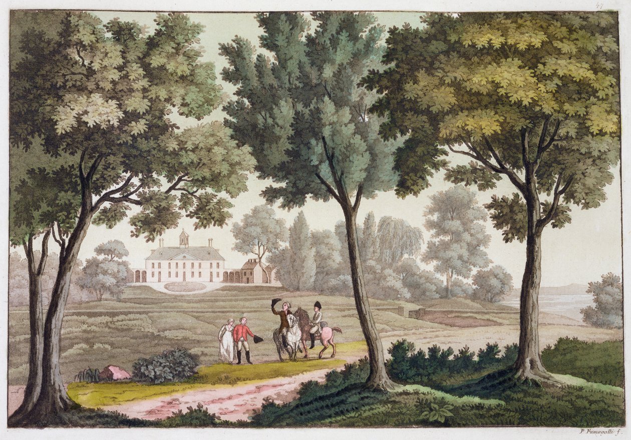Casa de George Washington em Mount Vernon, Virgínia, EUA, c1820-1839 de Paolo Fumagalli