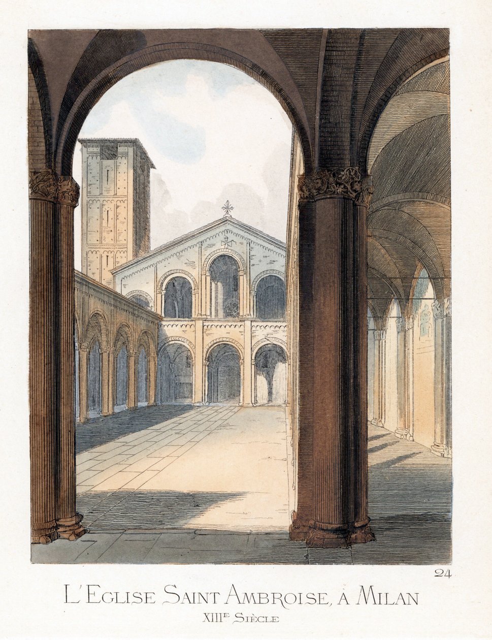 La cour de la basilica Saint Ambroise em Milão (Itália) - Pátio da Basílica de Sant