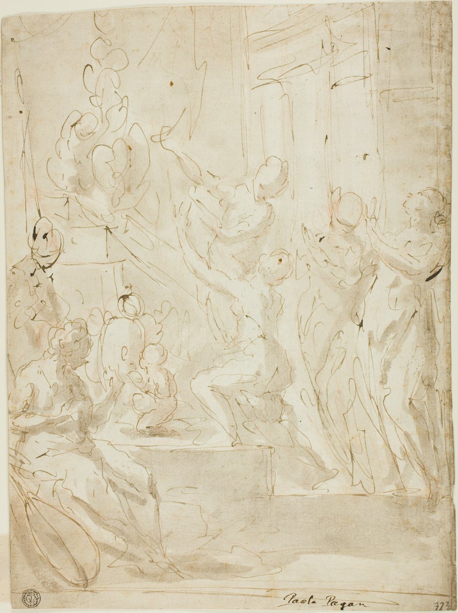Figuras em um altar ou sacrifício clássico de Paolo Pagani