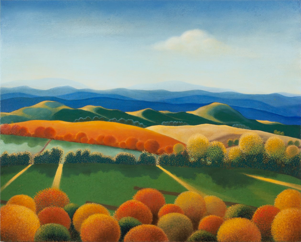 Paysage n°1, 2015 (óleo sobre painel de madeira) de Paolo Perfranceschi