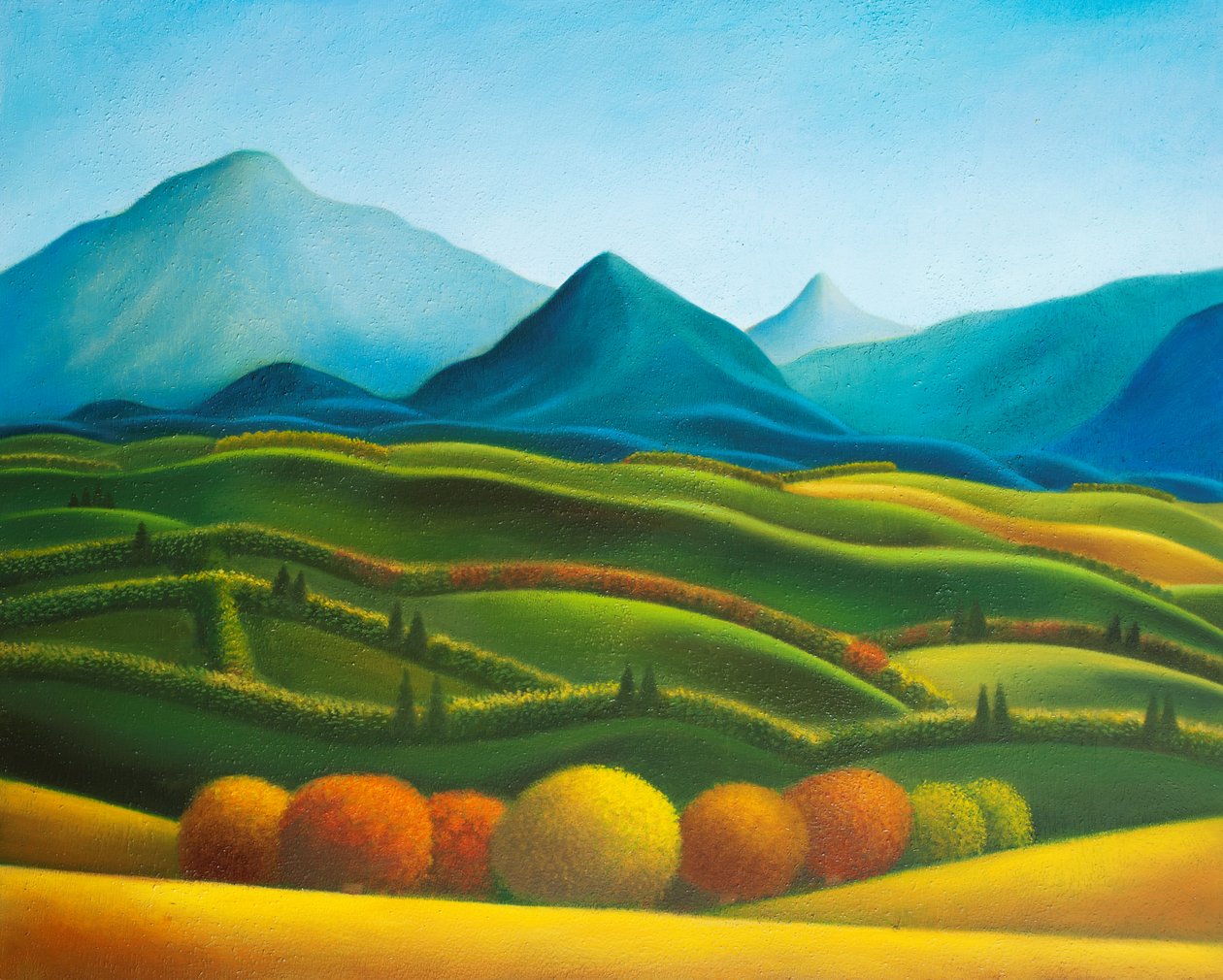 Paysage n°3: Allegro Pastorale, 2019 (óleo sobre painel de madeira) de Paolo Perfranceschi