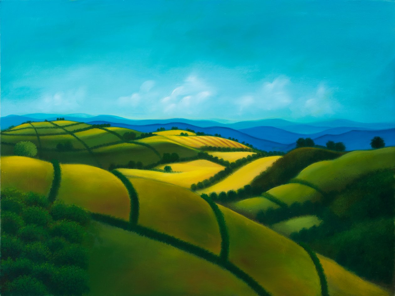 Paysage n°4: I colli bolognesi, 2022 (óleo sobre painel de cartão) de Paolo Perfranceschi