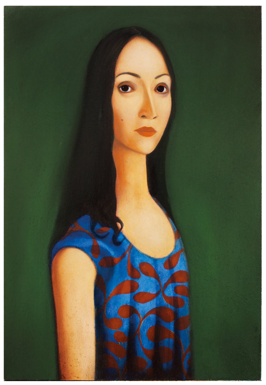 O vestido azul, 2017 (óleo sobre painel de madeira) de Paolo Perfranceschi