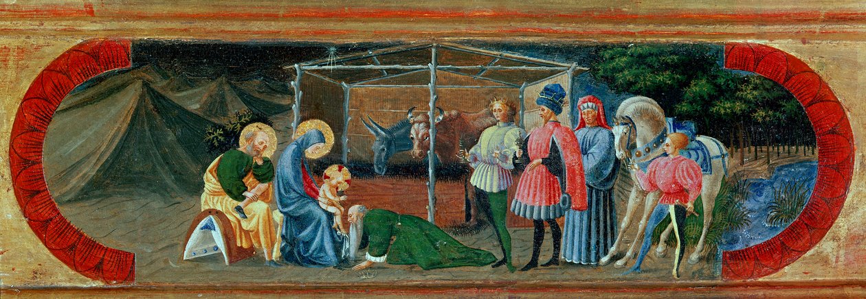 Adoração dos Magos. Pintura de Paolo di Dono dit Paolo Uccello (1397-1475) de Paolo Uccello