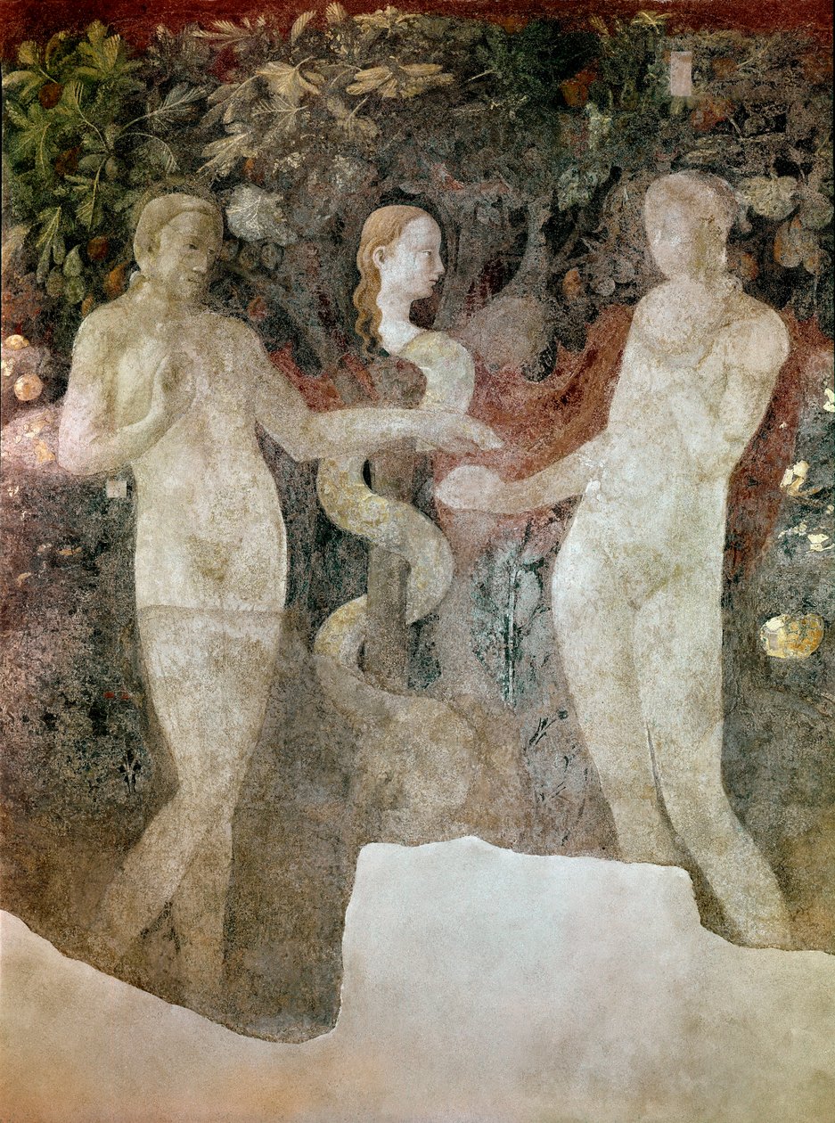 Gênesis, criação da véspera e do pecado original (Fresco de Paolo Uccello