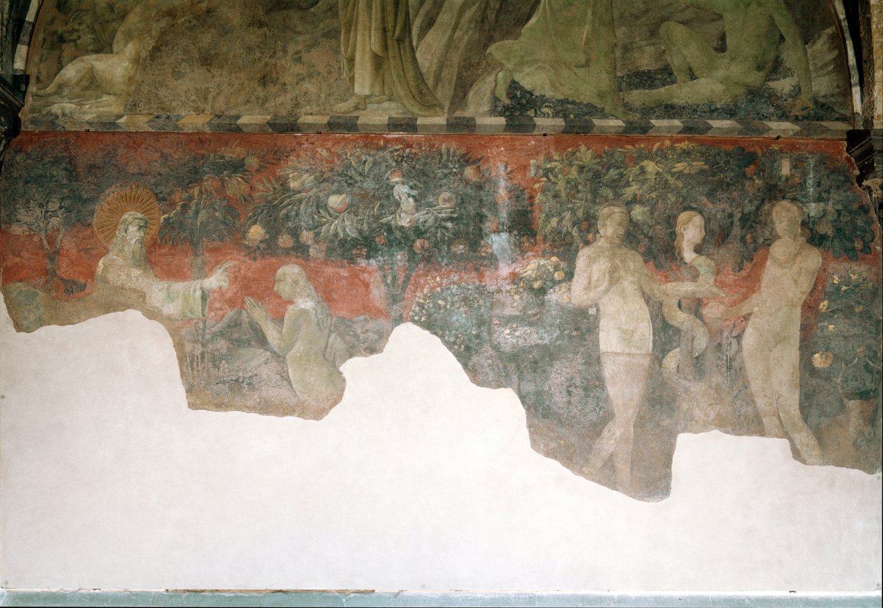 Génese, criação da véspera e do pecado original - Fresco de Paolo Uccello