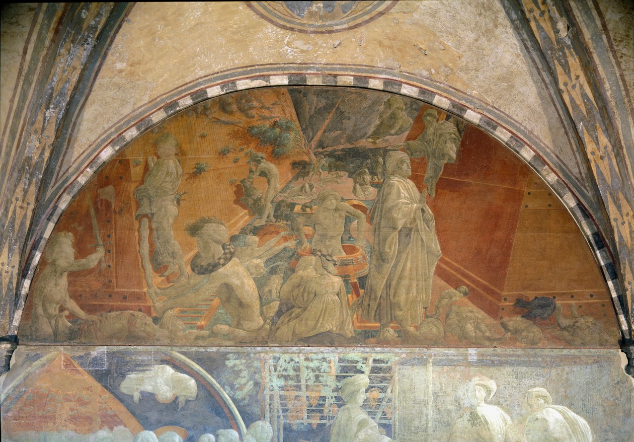A vida de Noé, a inundação e a remoção de água - Fresco de Paolo Uccello