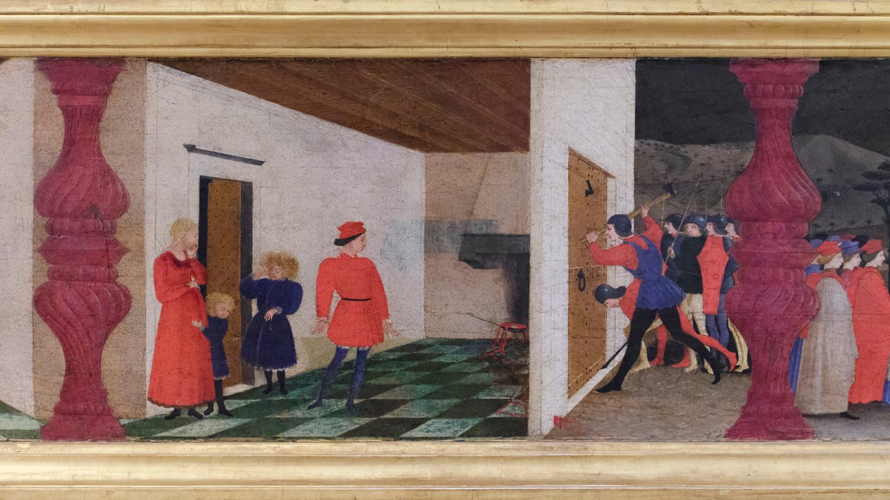 Predela da profanação da hóstia, pormenor de Paolo Uccello