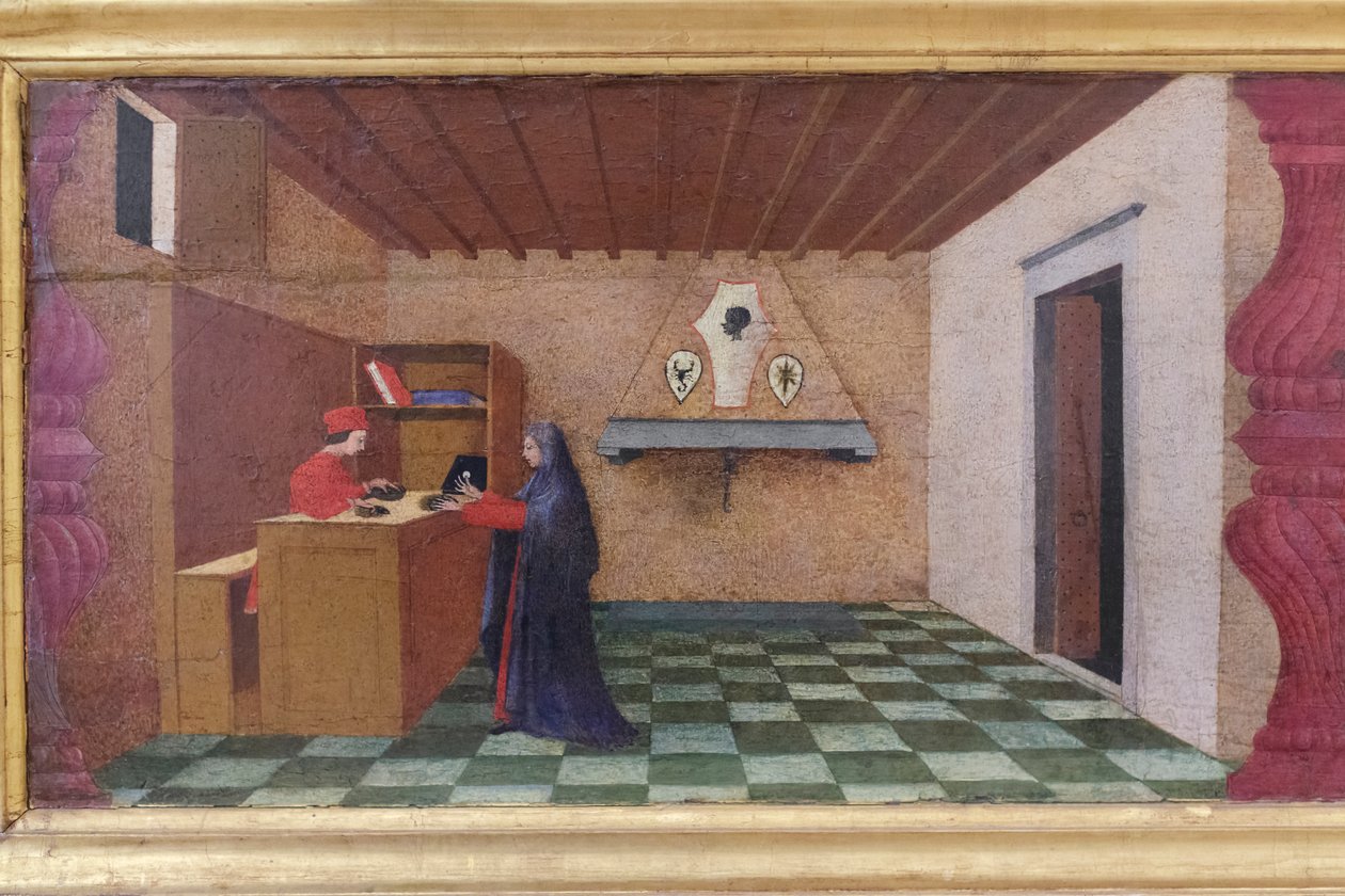 Predela da profanação da hóstia, pormenor de Paolo Uccello