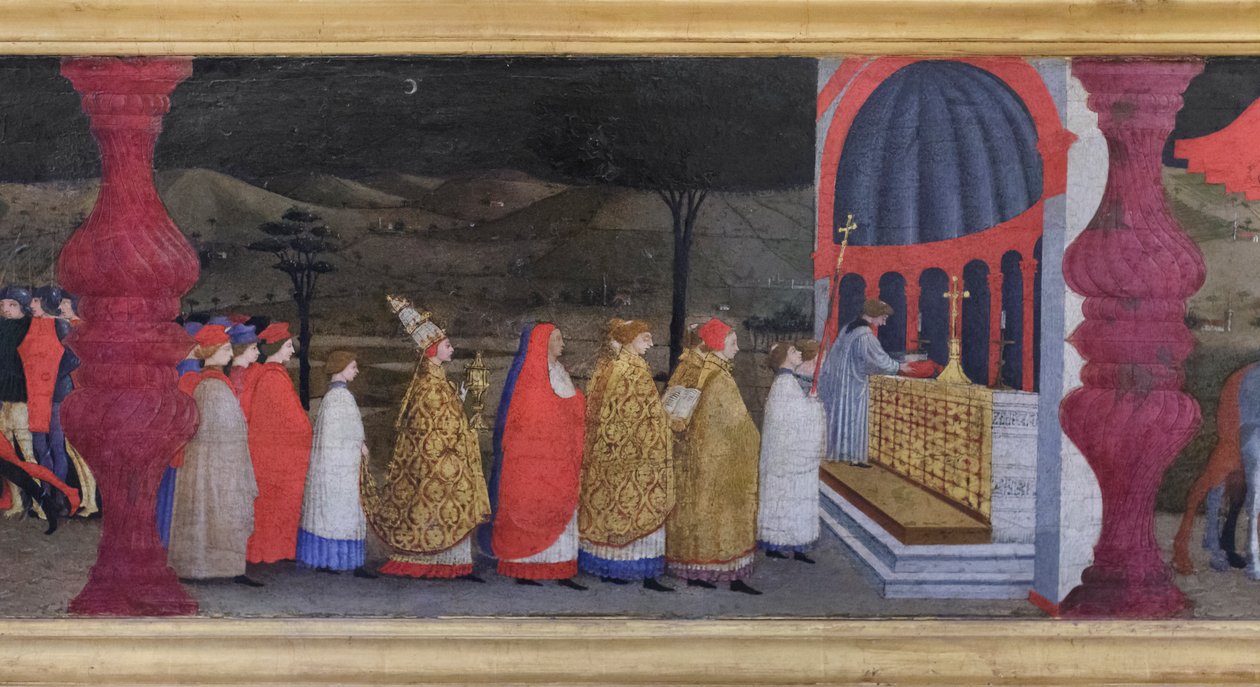 Predela da profanação da hóstia, pormenor de Paolo Uccello