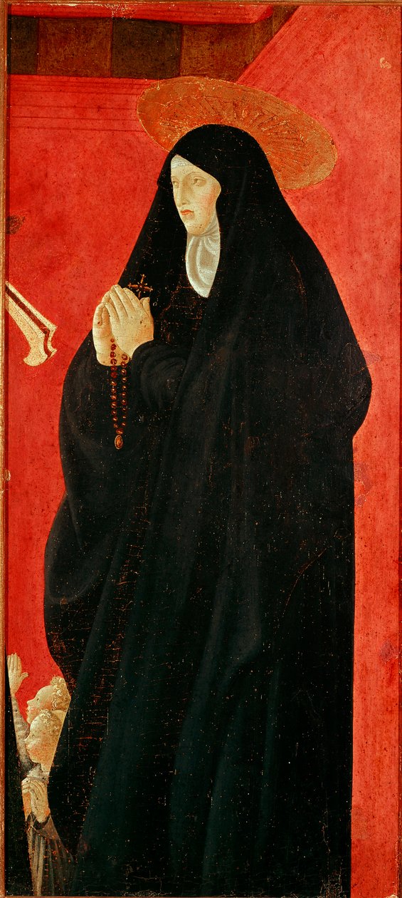 Sainte Monaca (Monique?) Detalhe. Detrempe sobre madeira por Paolo Uccello (Paolo di Dono) (1397-1475) 1440-1445 Dim. 79x35 cm Florença, Contini Bonacossi Collection de Paolo Uccello