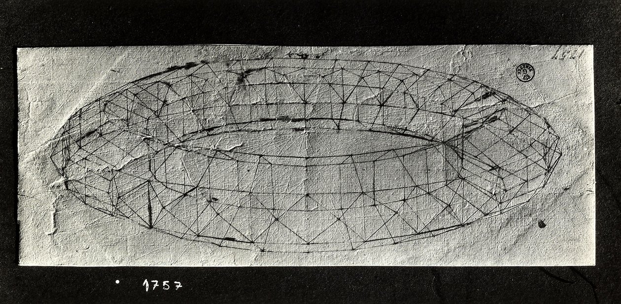 Estudo de um "mazzocchio" (base laminada almofadada de um capuz) (caneta e tinta sobre papel) de Paolo Uccello