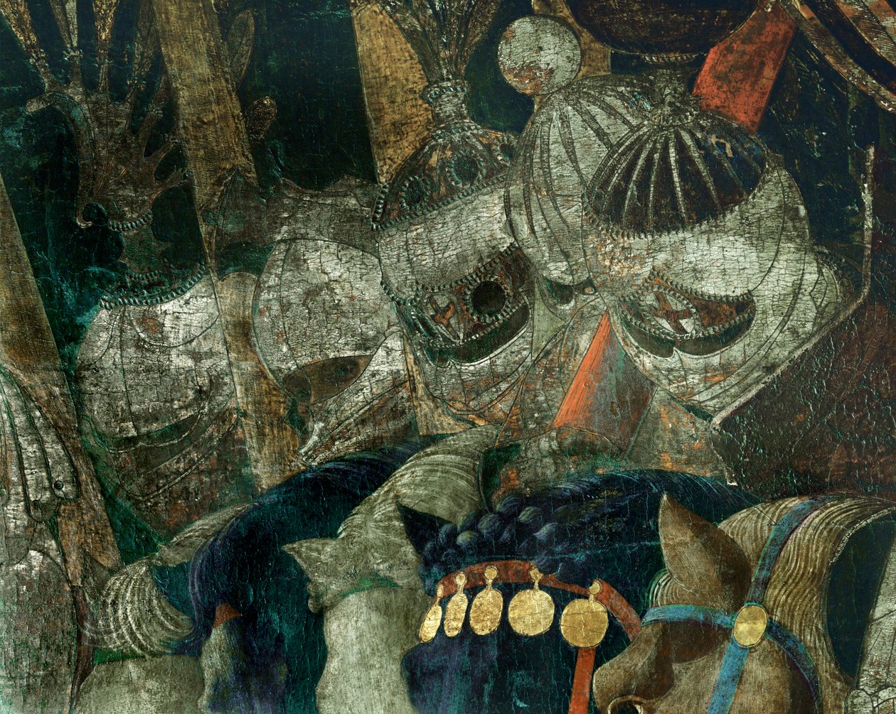 A batalha de San Romano entre Florença e Siena em 1432 ... de Paolo Uccello