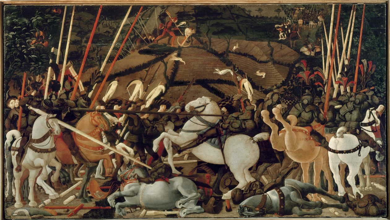 A Batalha de San Romano em 1432: A Destruição de Bernardino della Carda de Paolo Uccello