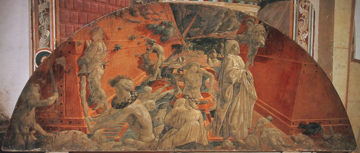 O dilúvio e a subsidência das águas, 1447-48 (afresco transferido para a tela) (ver também 123194 e 123195) de Paolo Uccello