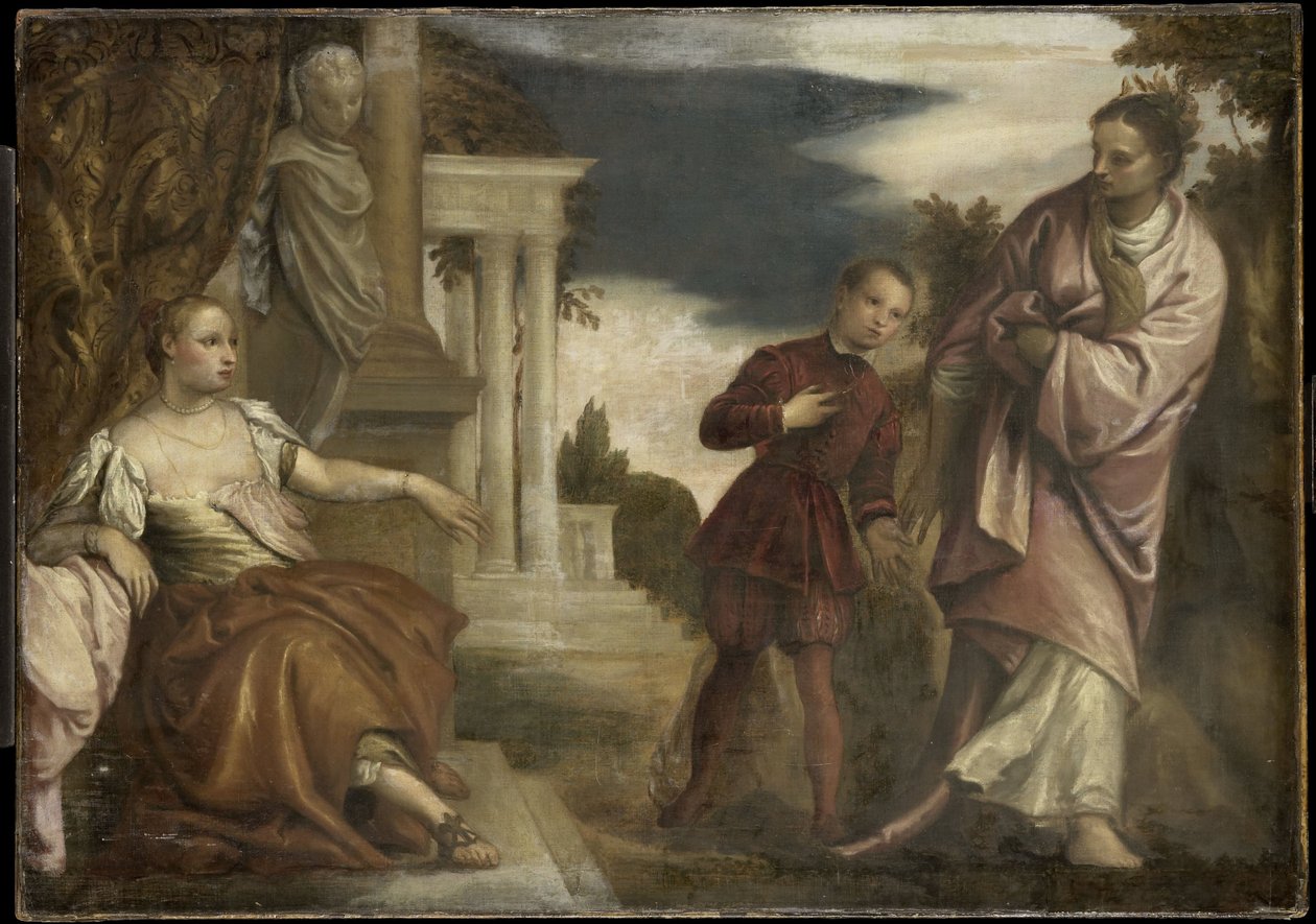 A Escolha entre a Virtude e a Paixão de Paolo Veronese (follower of)