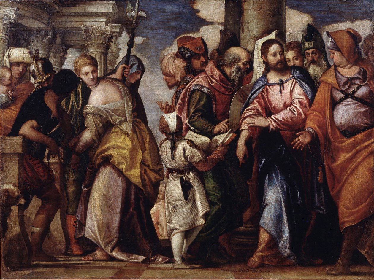 Cristo e a mulher apanhada em adultério de Paolo Veronese