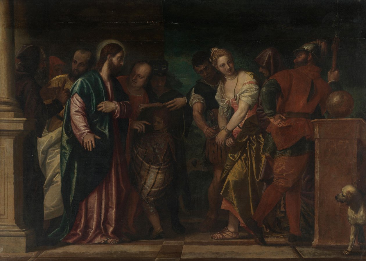 Cristo e a mulher adúltera de Paolo Veronese