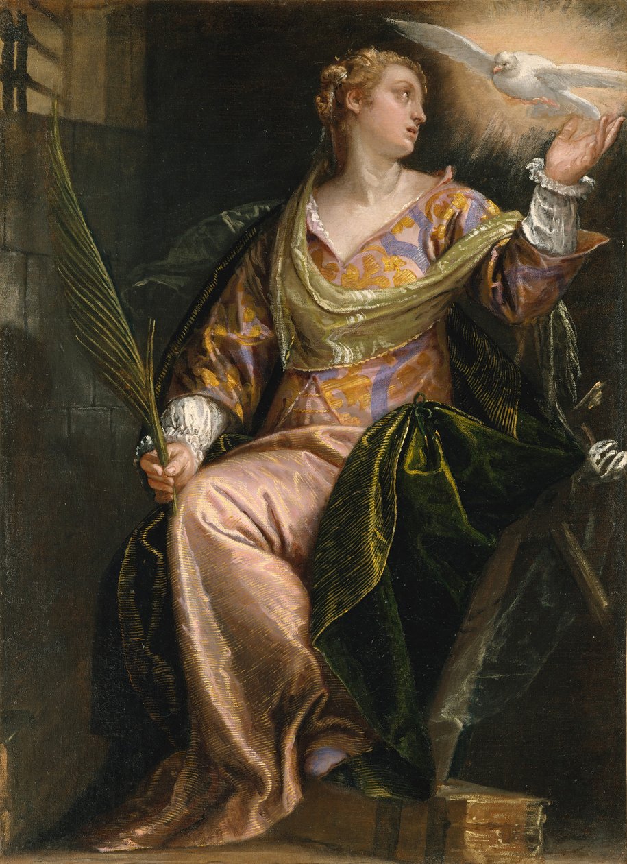 Santa Catarina de Alexandria na prisão, ca. 1580-85. de Paolo Veronese