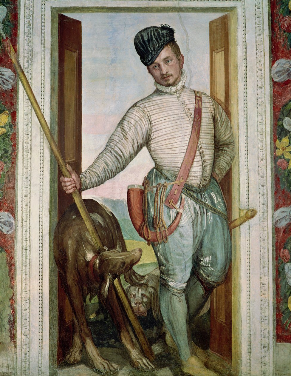 Auto-retrato em traje de caça, 1562 de Paolo Veronese