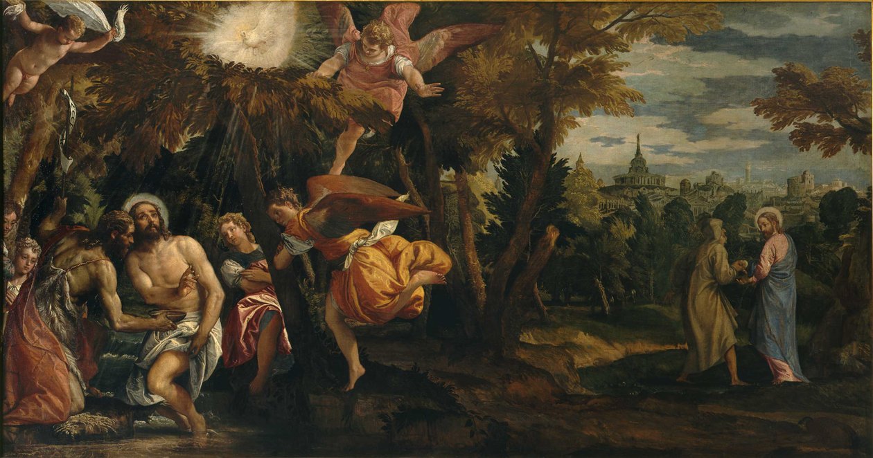O Batismo e as Tentações de Cristo, 1582. de Paolo Veronese