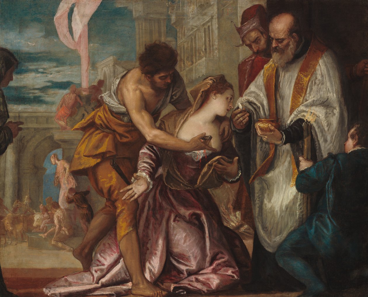 O Martírio e a Última Comunhão de Santa Lúcia, c. 15851586. de Paolo Veronese