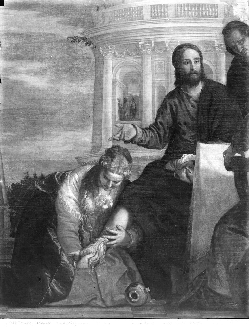 A refeição na casa de Simão, o fariseu, detalhe da parte central, 1570 de Paolo Veronese