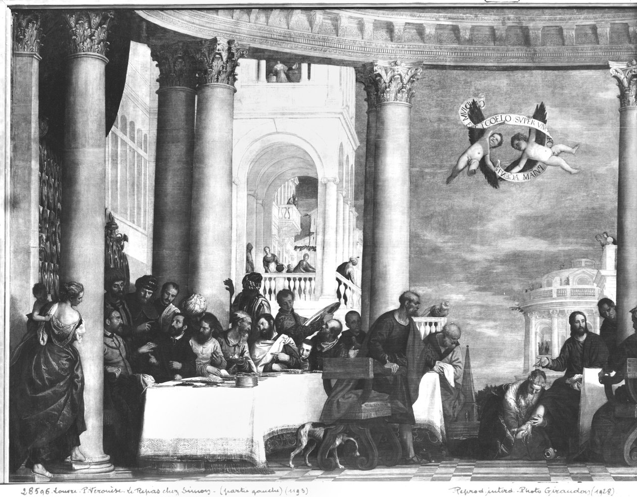 A refeição na casa de Simão, o fariseu, detalhe do lado esquerdo, 1570 de Paolo Veronese