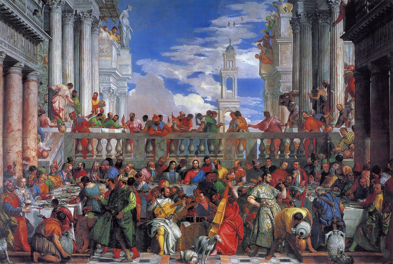 O banquete de casamento em Caná, 1563 de Paolo Veronese