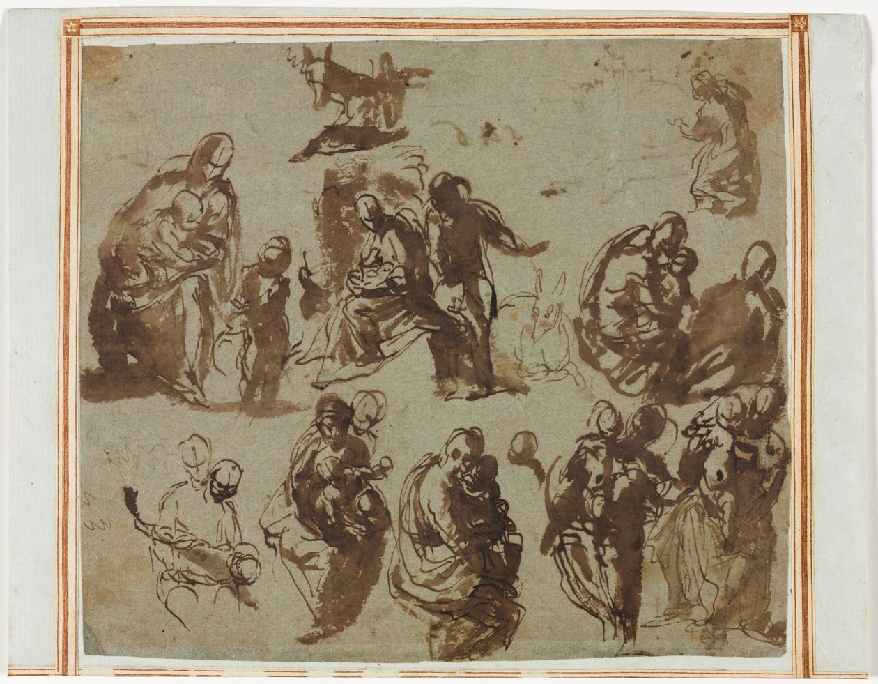 Vários Esboços de Madonna e Criança, c. 1580 de Paolo Veronese