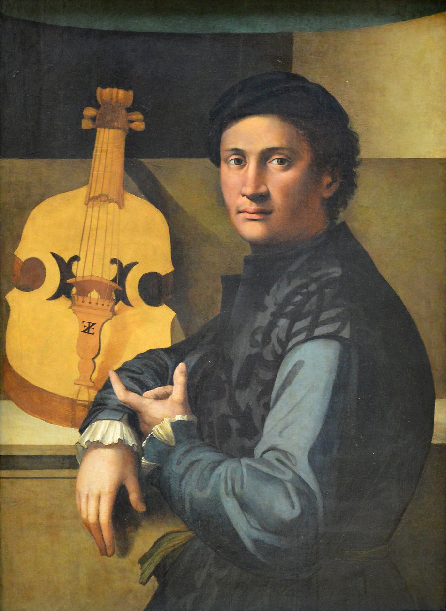 Retrato de um violista de Paolo Zacchia the Elder