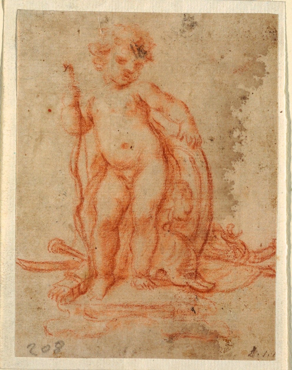 Desenho, Desenho para Cupido e Troféu de Armas, 1710-28 de Paolo de Mattheis